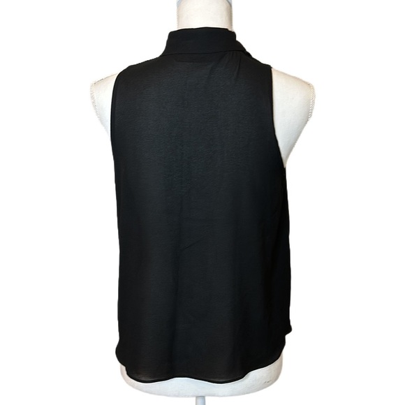 Zara High Neck Button Black sleeveless blouse - Picture 2 of 10